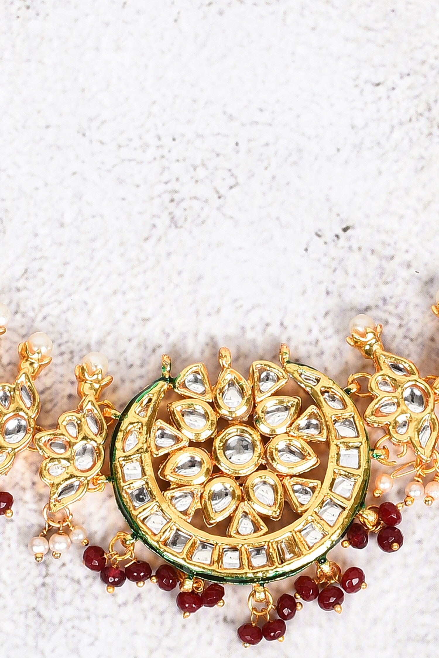 Crescent Moon Kundan Pearl Choker 
