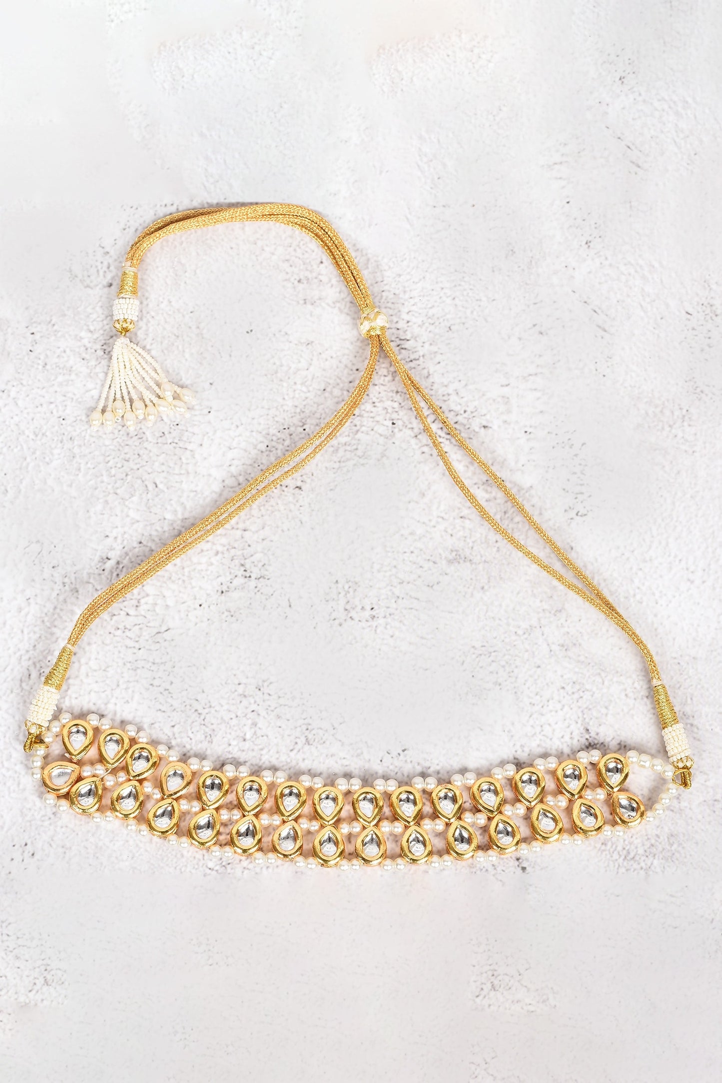 Gold Mesh Kundan Choker 