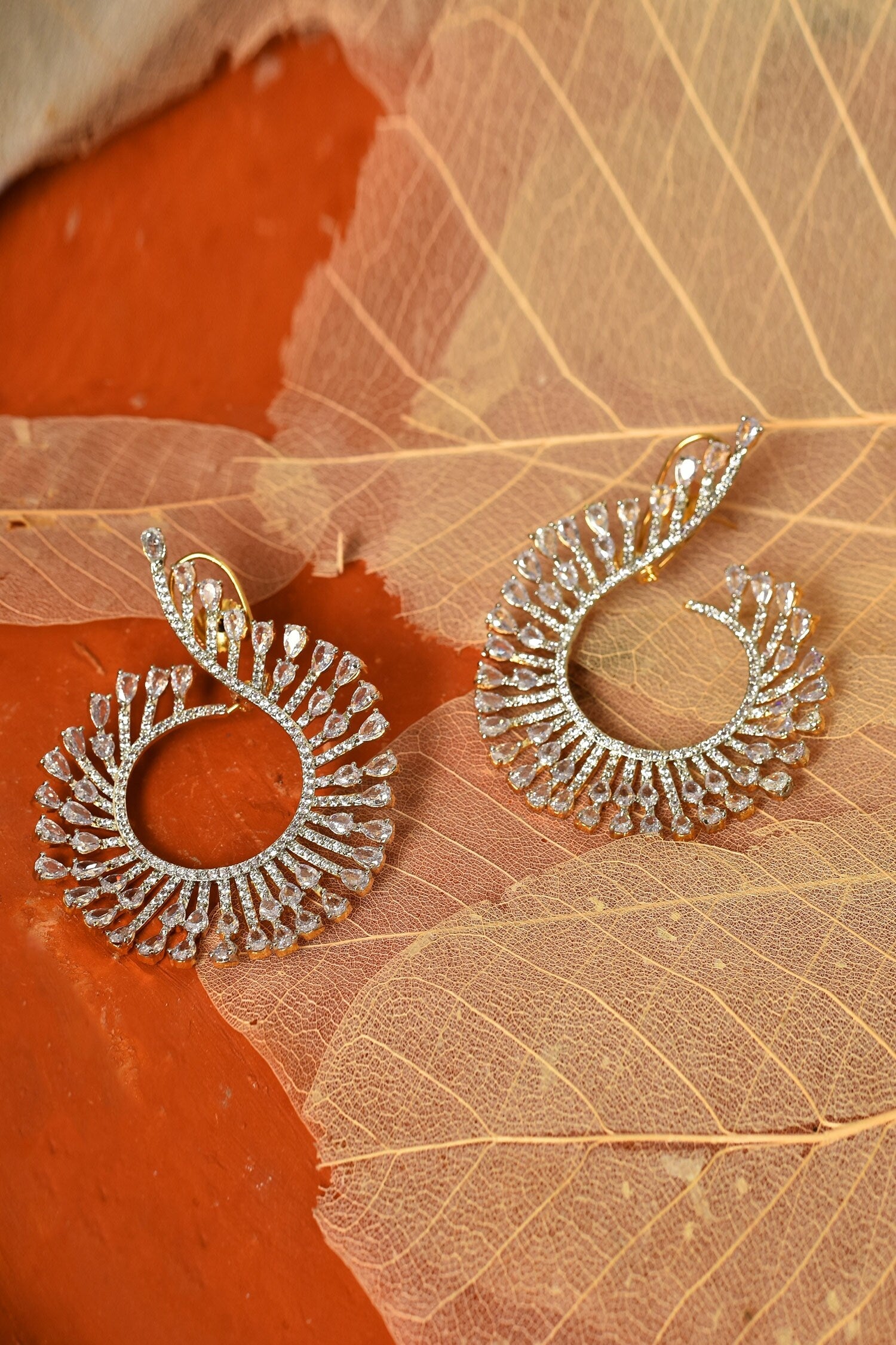 Studded Statement Hoop Earrings 