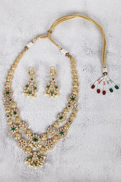 Floral Kundan Necklace Set 