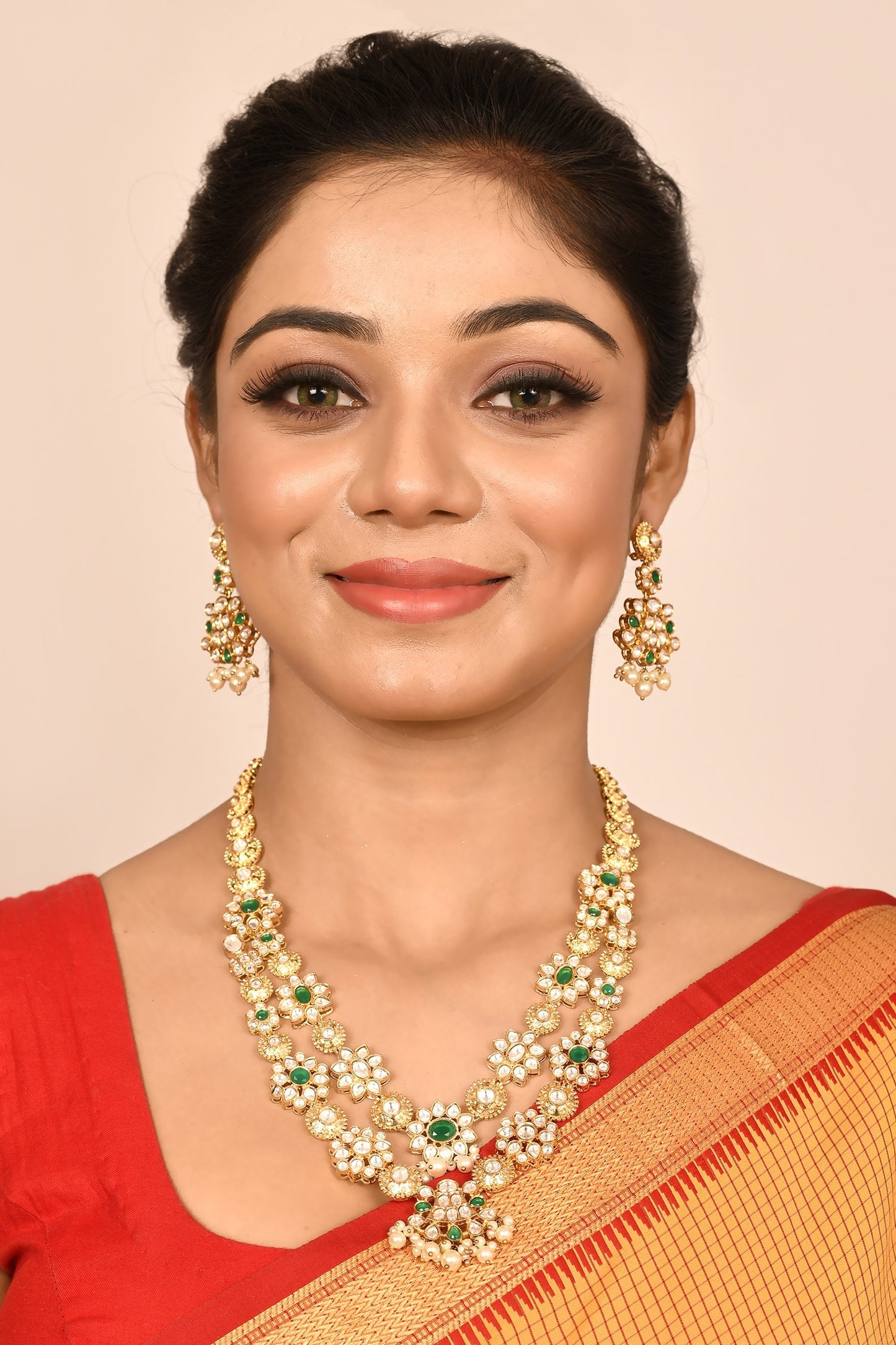 Floral Kundan Necklace Set 