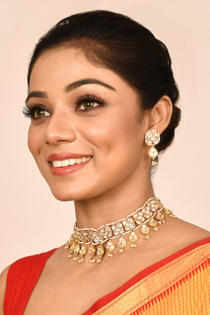 Kundan Teardrop Choker & Earring Set 