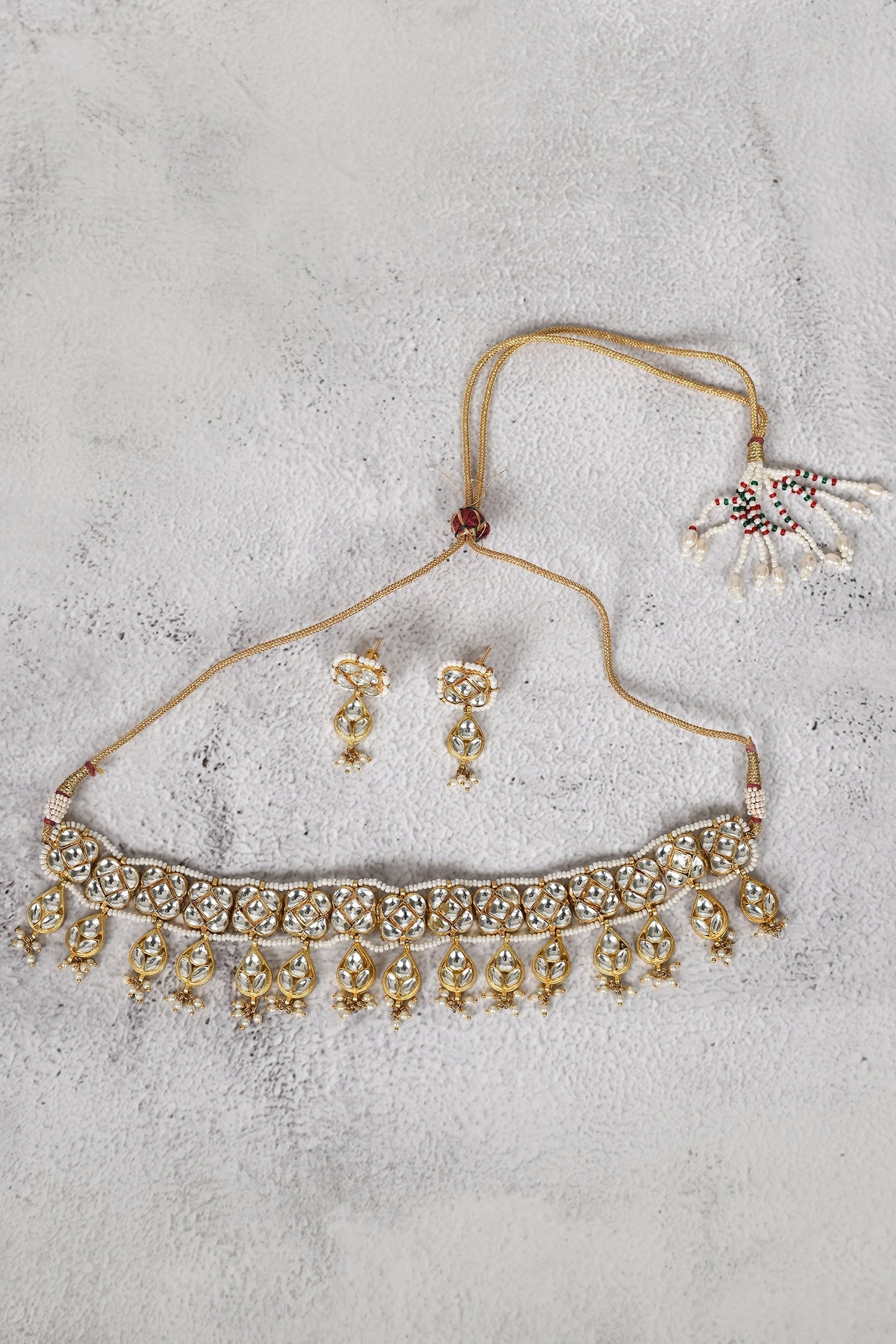 Kundan Teardrop Choker & Earring Set 
