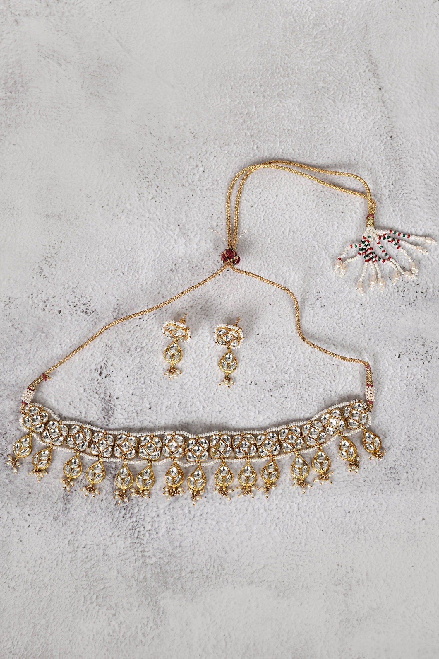 Kundan Teardrop Choker & Earring Set 