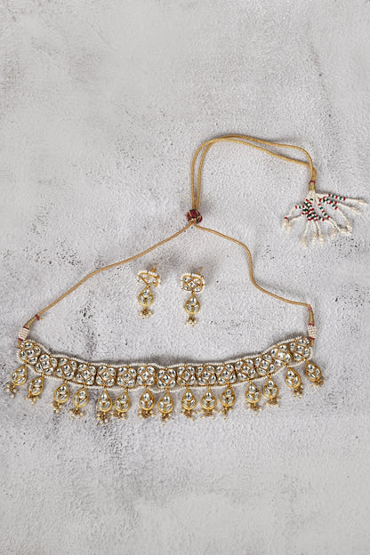 Kundan Teardrop Choker & Earring Set 