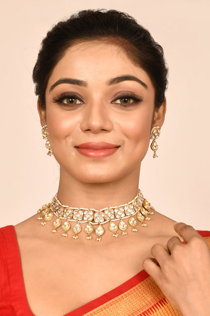 Kundan Teardrop Choker & Earring Set 