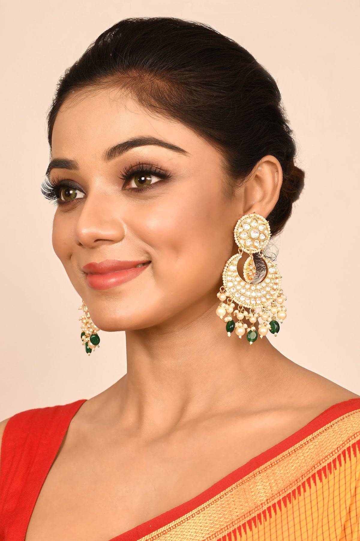 Kundan Floral Chandbalis 