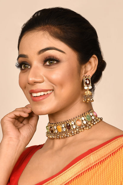 Kundan Geometric Choker Set 