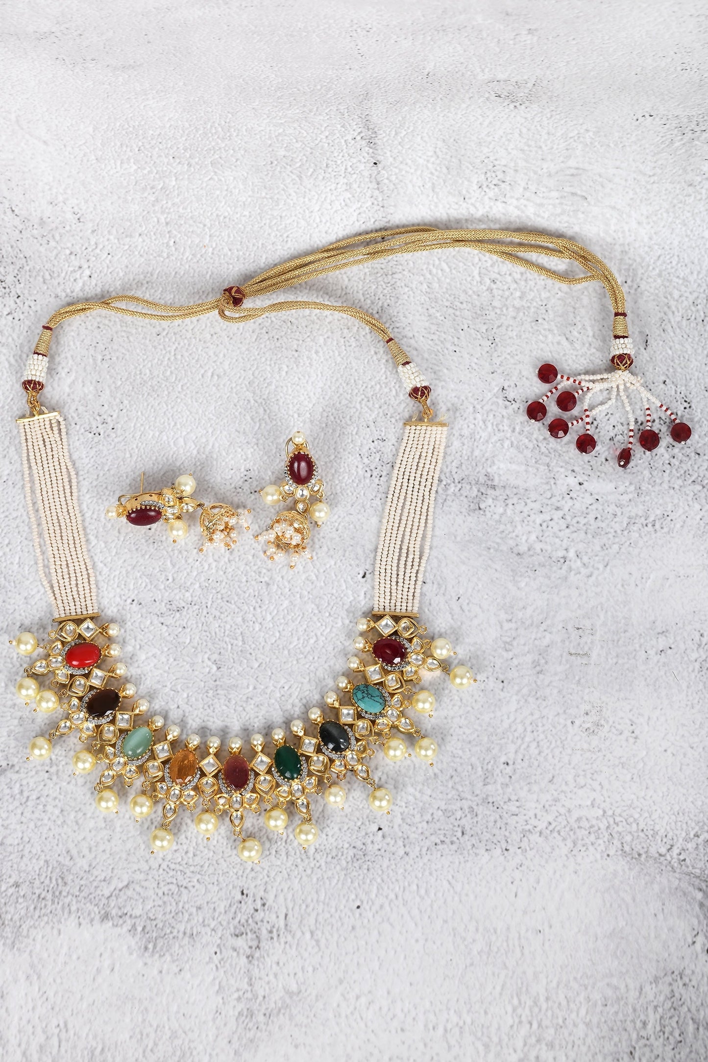 Geometric Kundan Choker & Earring Set 
