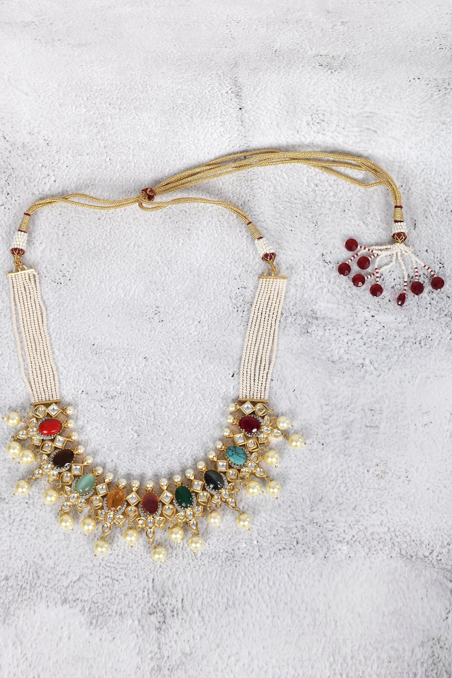 Geometric Kundan Choker & Earring Set 
