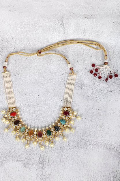 Geometric Kundan Choker & Earring Set 