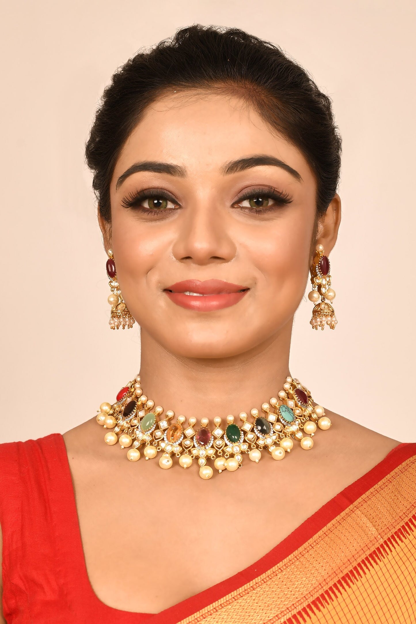 Geometric Kundan Choker & Earring Set 