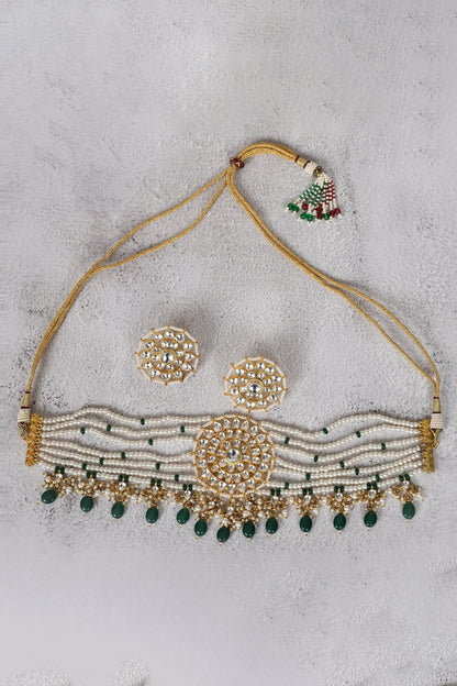 Layered Kundan Choker & Earring Set 
