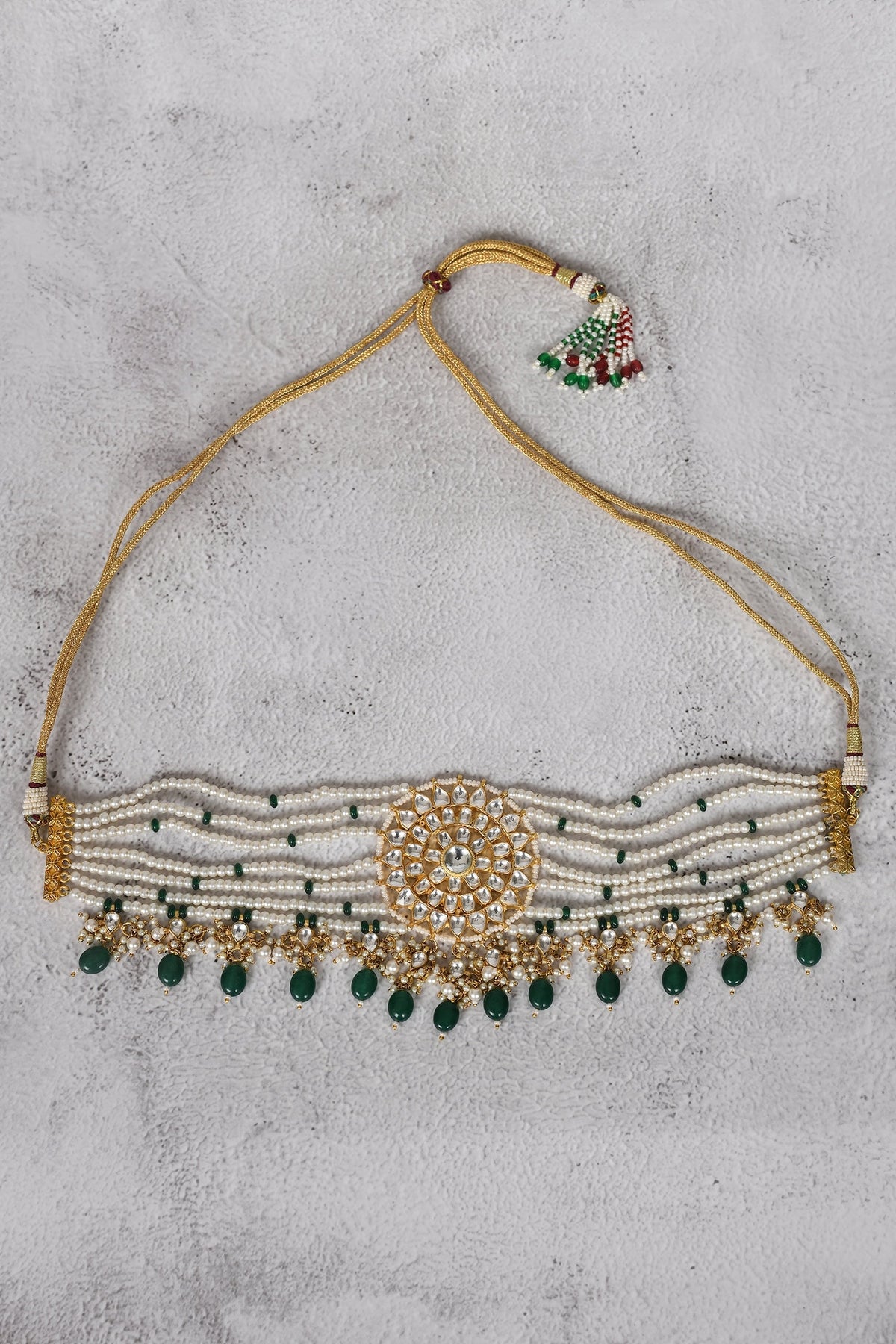 Layered Kundan Choker & Earring Set 