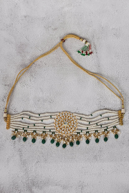 Layered Kundan Choker & Earring Set 
