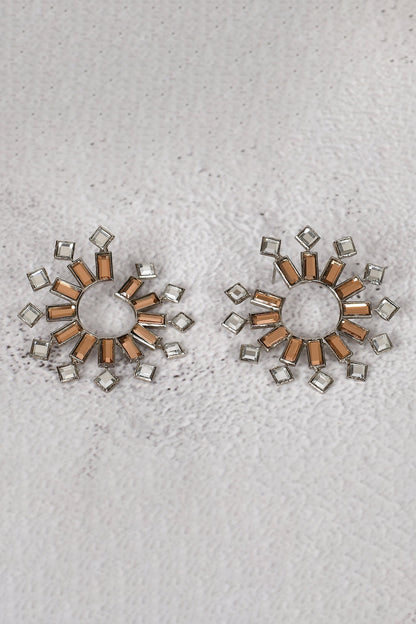 Kundan Geometric Stud Earrings 