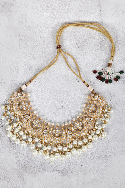 Kundan Crescent Moon Choker Set 