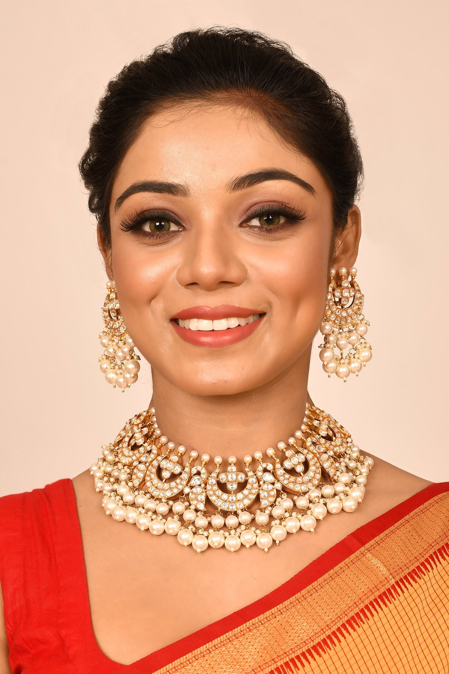 Kundan Crescent Moon Choker Set 