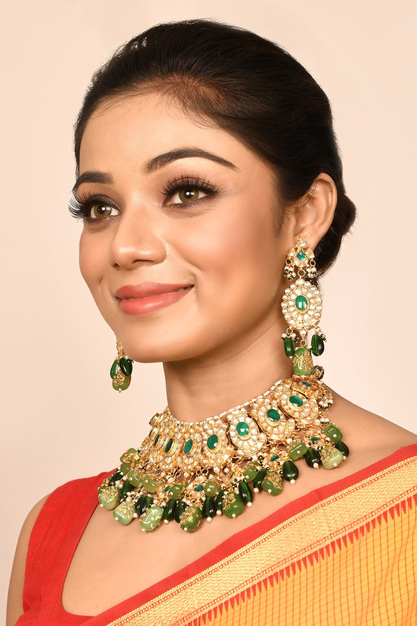 Kundan Choker Set with Drop Earrings 