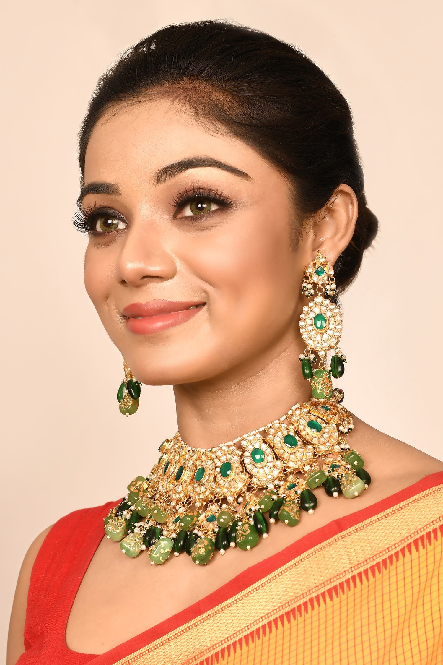 Kundan Choker Set with Drop Earrings 