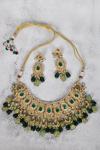Kundan Choker Set with Drop Earrings 
