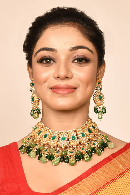 Kundan Choker Set with Drop Earrings 