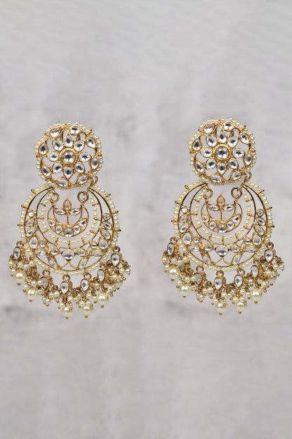 Kundan Embellished Chandbalis 