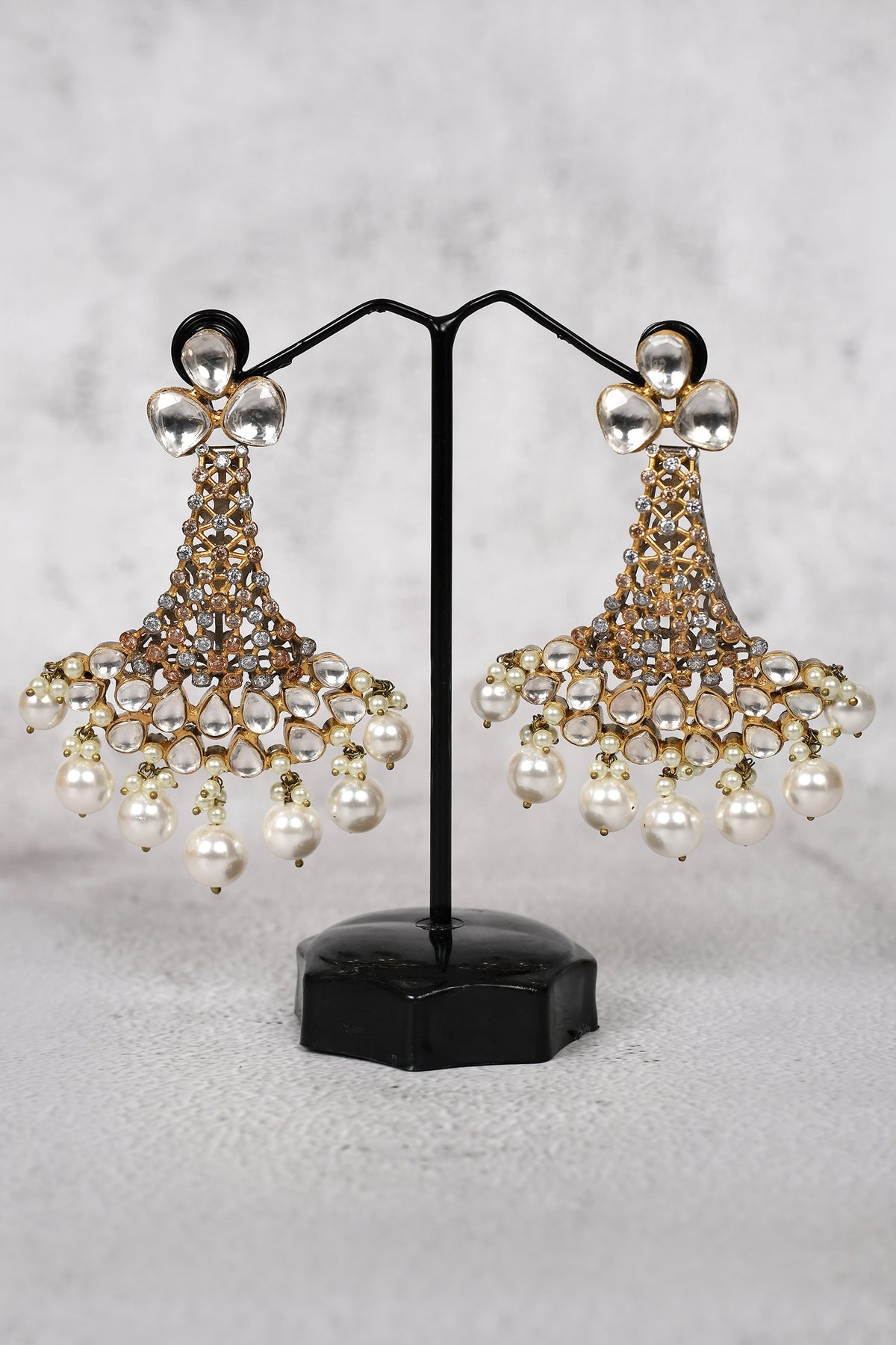 Kundan Cutwork Dangler Earrings 