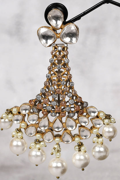 Kundan Cutwork Dangler Earrings 