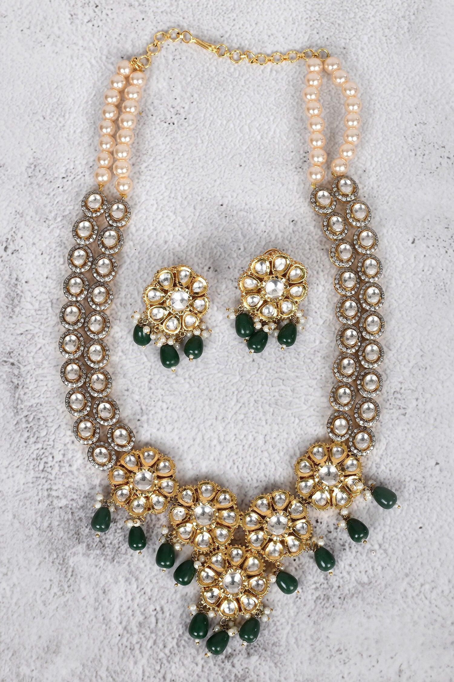 Floral Kundan Necklace Set 