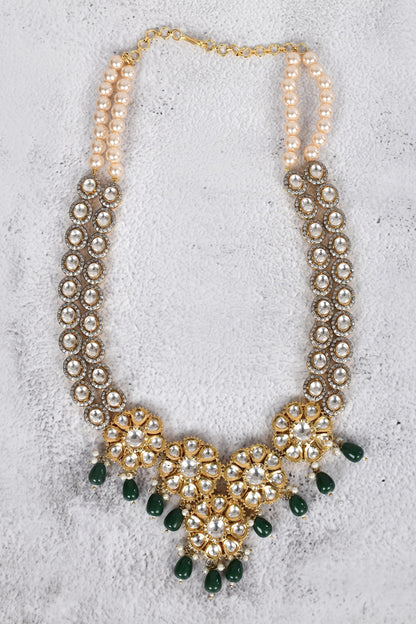 Floral Kundan Necklace Set 