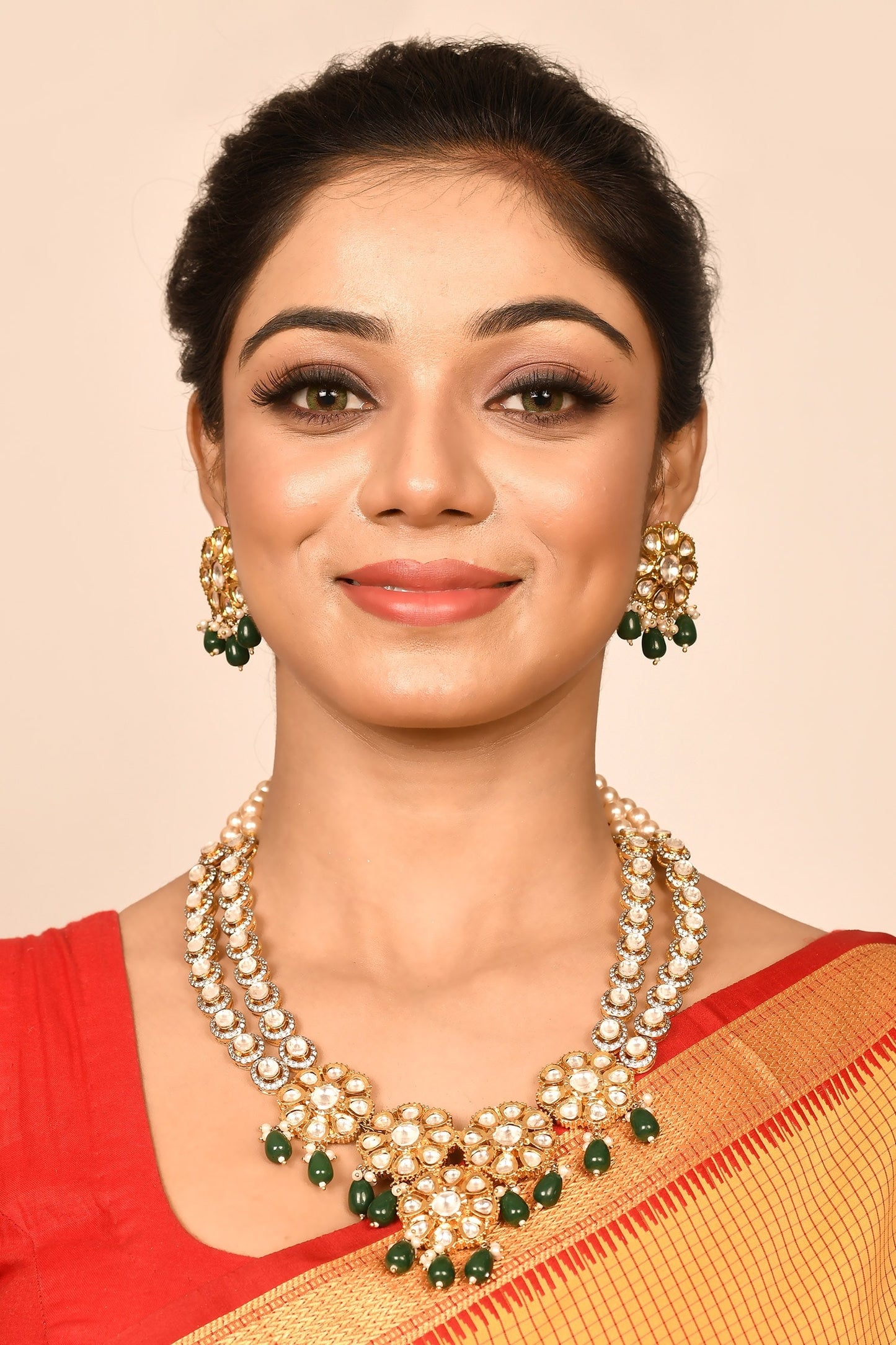 Floral Kundan Necklace Set 
