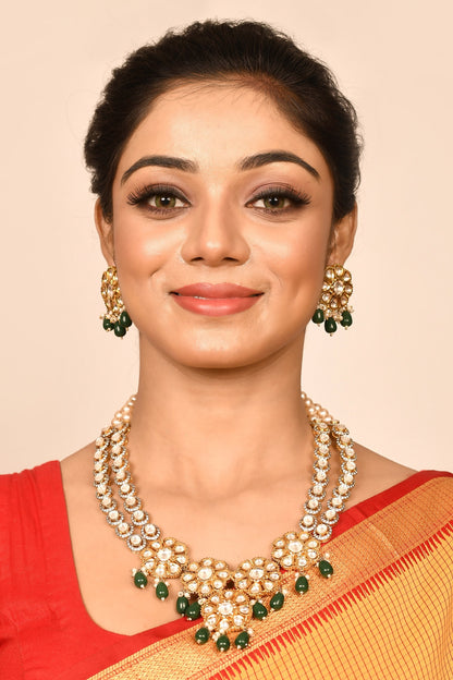 Floral Kundan Necklace Set 