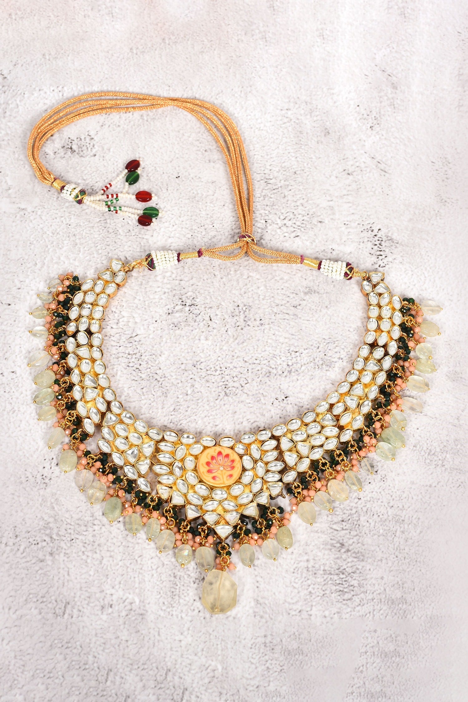 Floral Kundan Necklace Set 