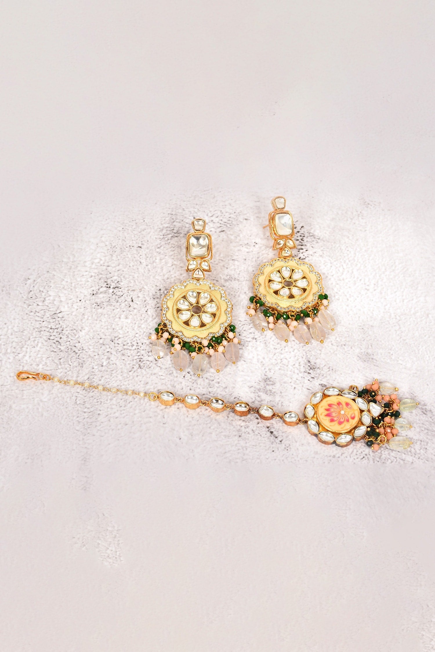 Floral Kundan Necklace Set 