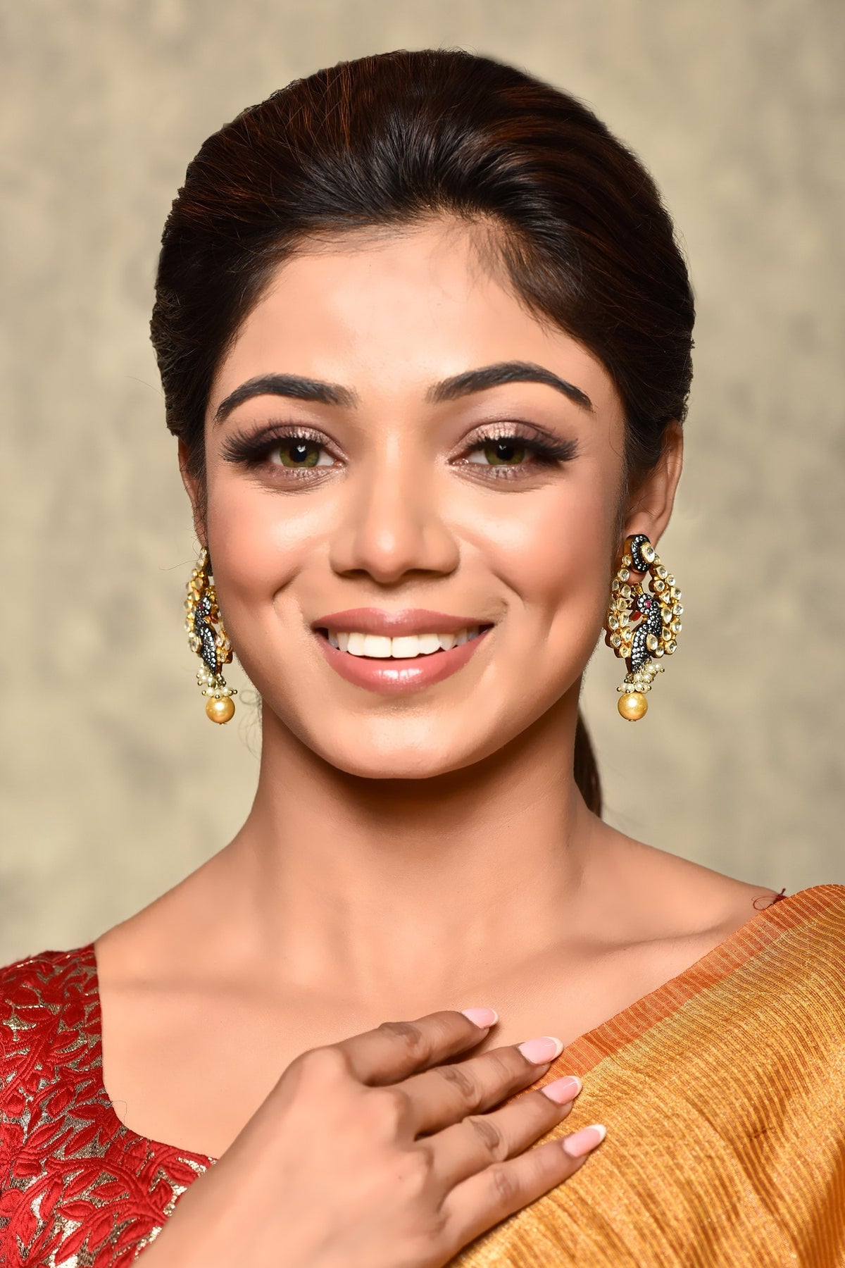 Peacock Motif Kundan Earrings 