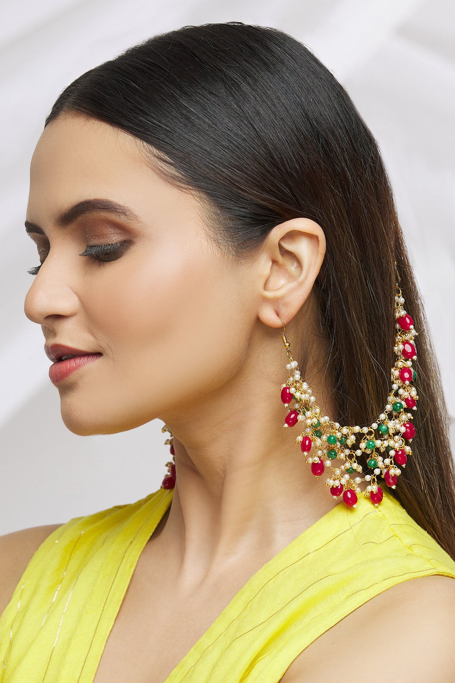 Multi Layered Beaded Ear Chains 