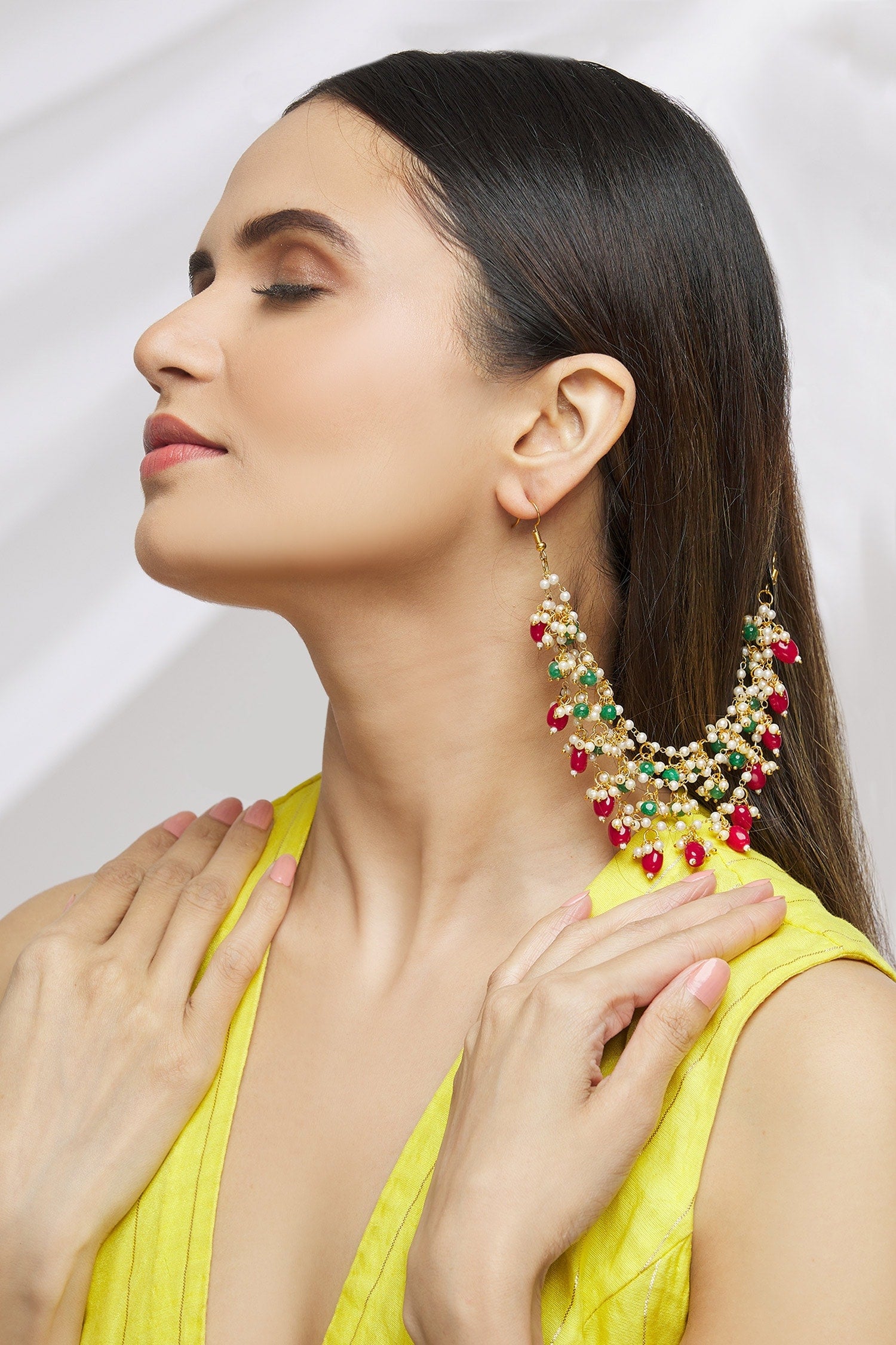 Multi Layered Beaded Ear Chains 