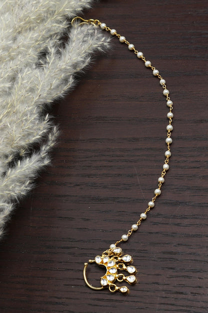 Kundan Carved Nose Ring 