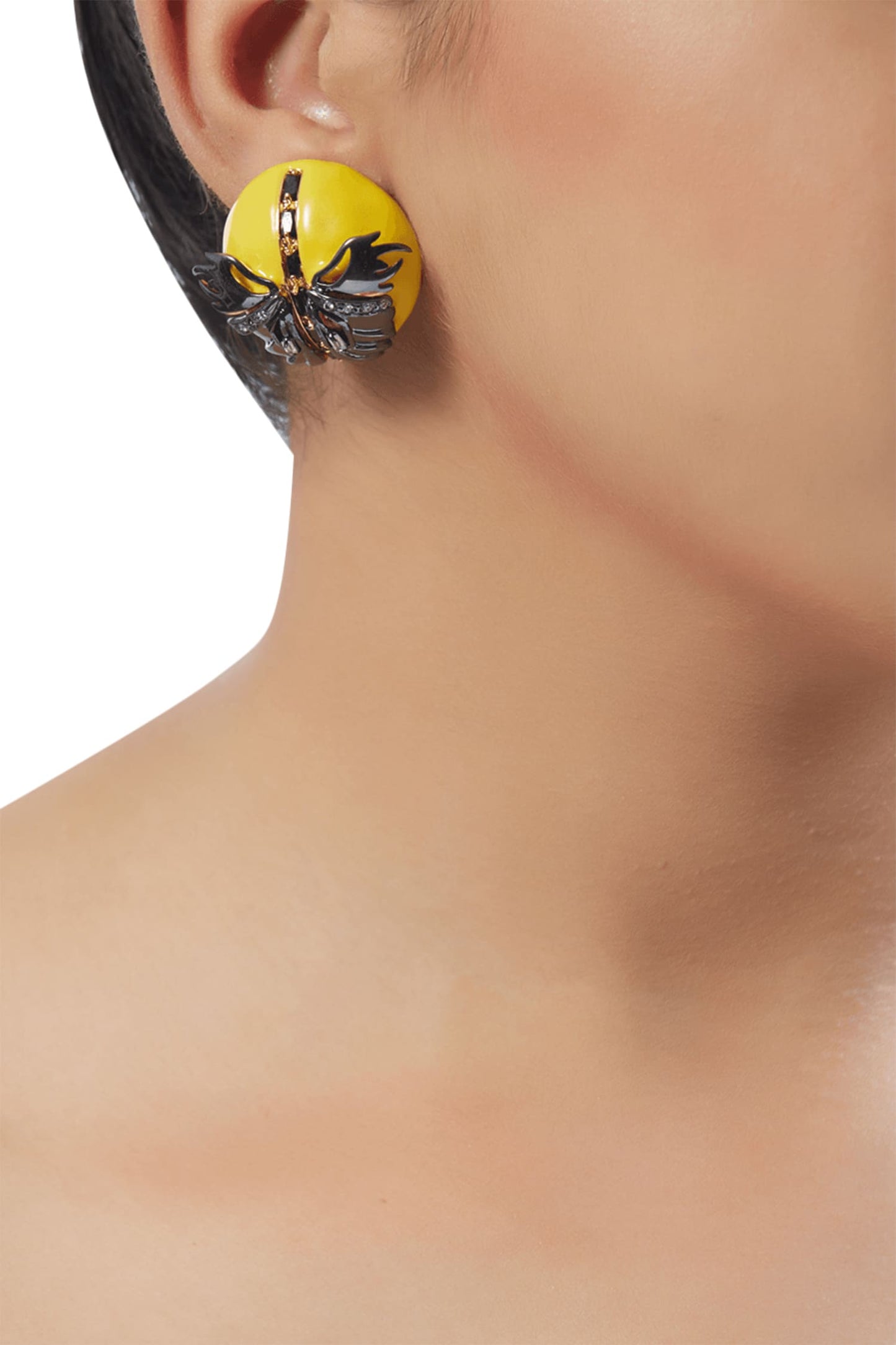 Papilio Button Stud Earrings 