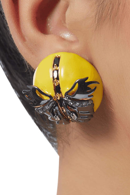Papilio Button Stud Earrings 