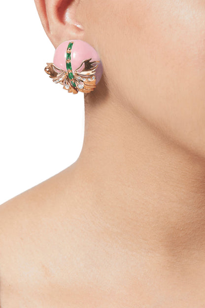 Papilio Button Stud Earrings 