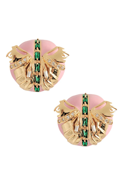 Papilio Button Stud Earrings 