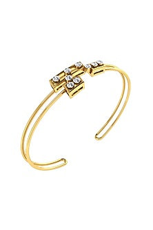 Two-Tone Finish Round-Shaped Diamond Openable Bracelet