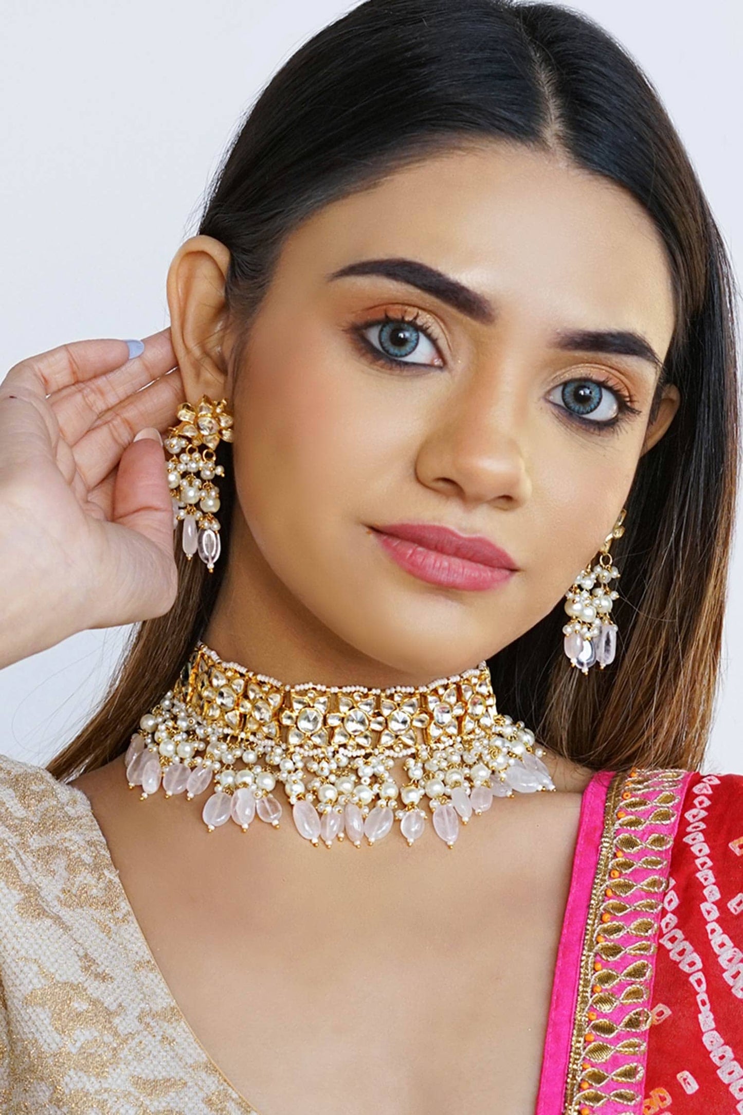 Kundan Stone Necklace Set 