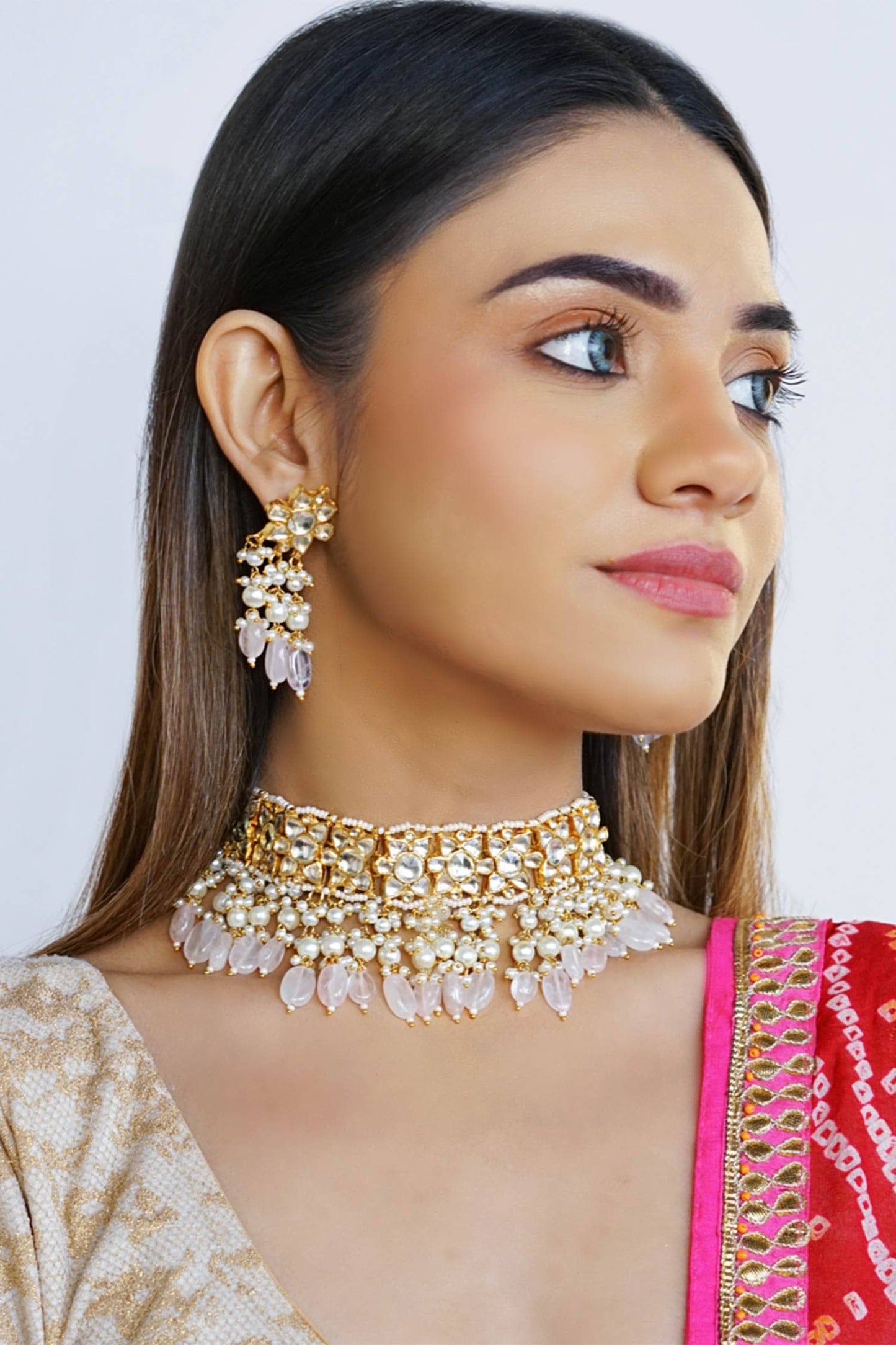 Kundan Stone Necklace Set 