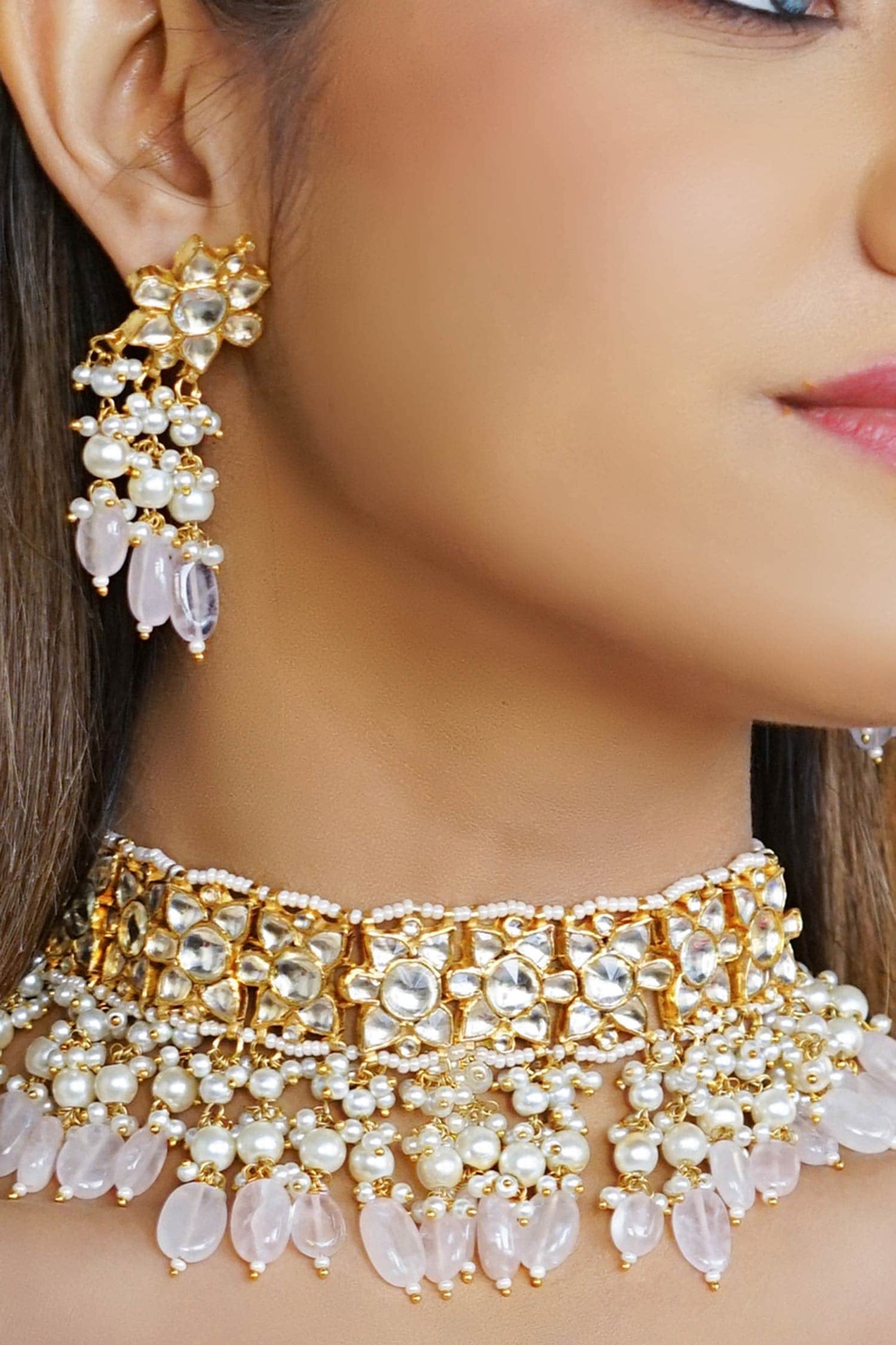 Kundan Stone Necklace Set 