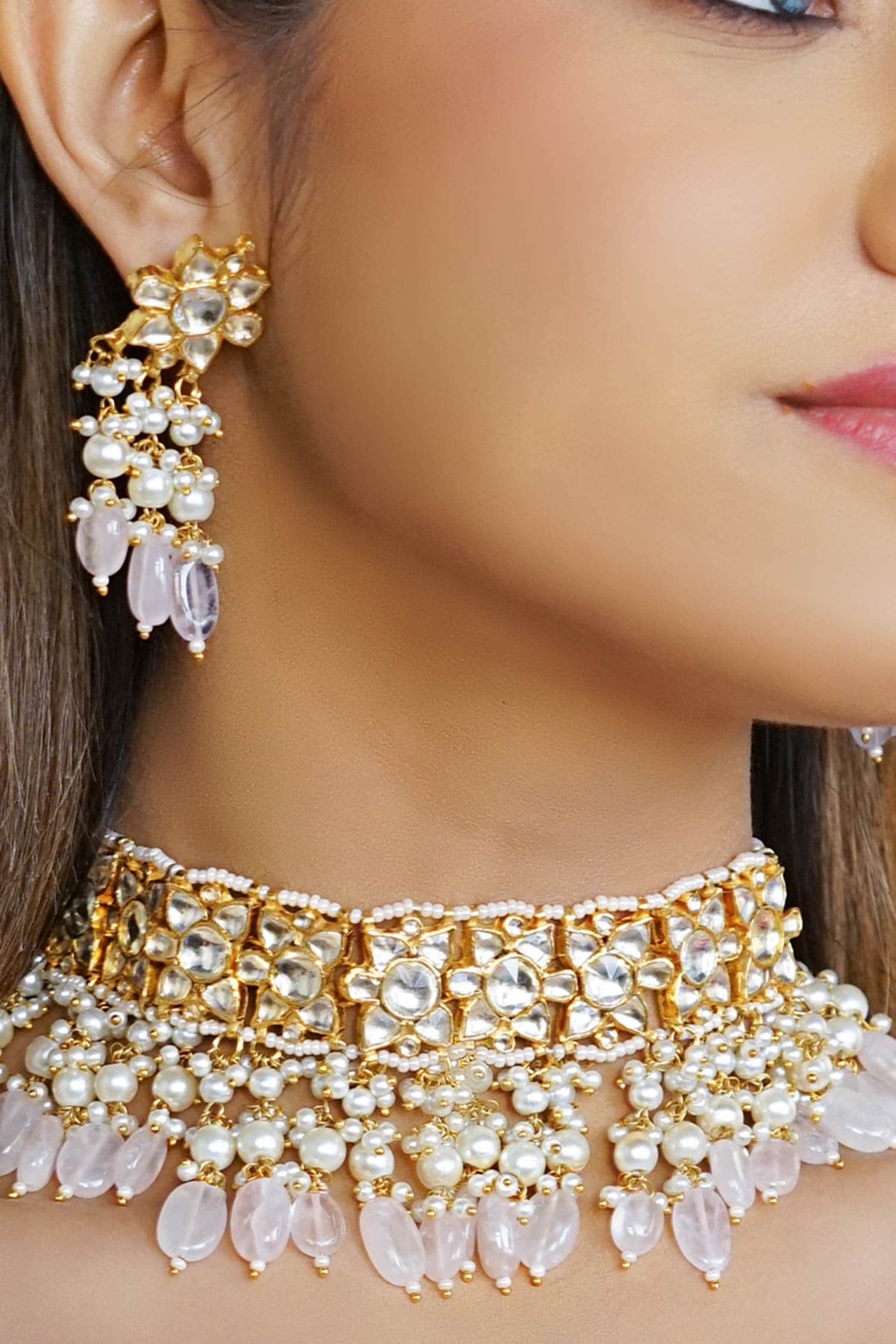 Kundan Stone Necklace Set 