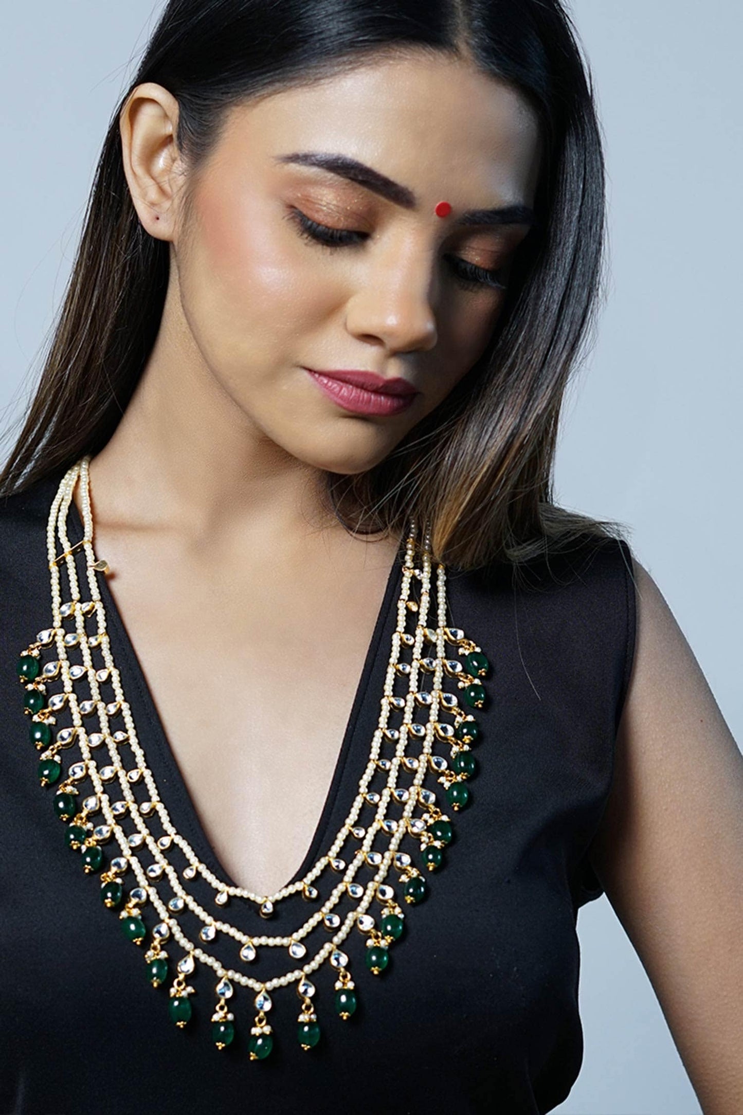 Kundan Layered Beaded Necklace 