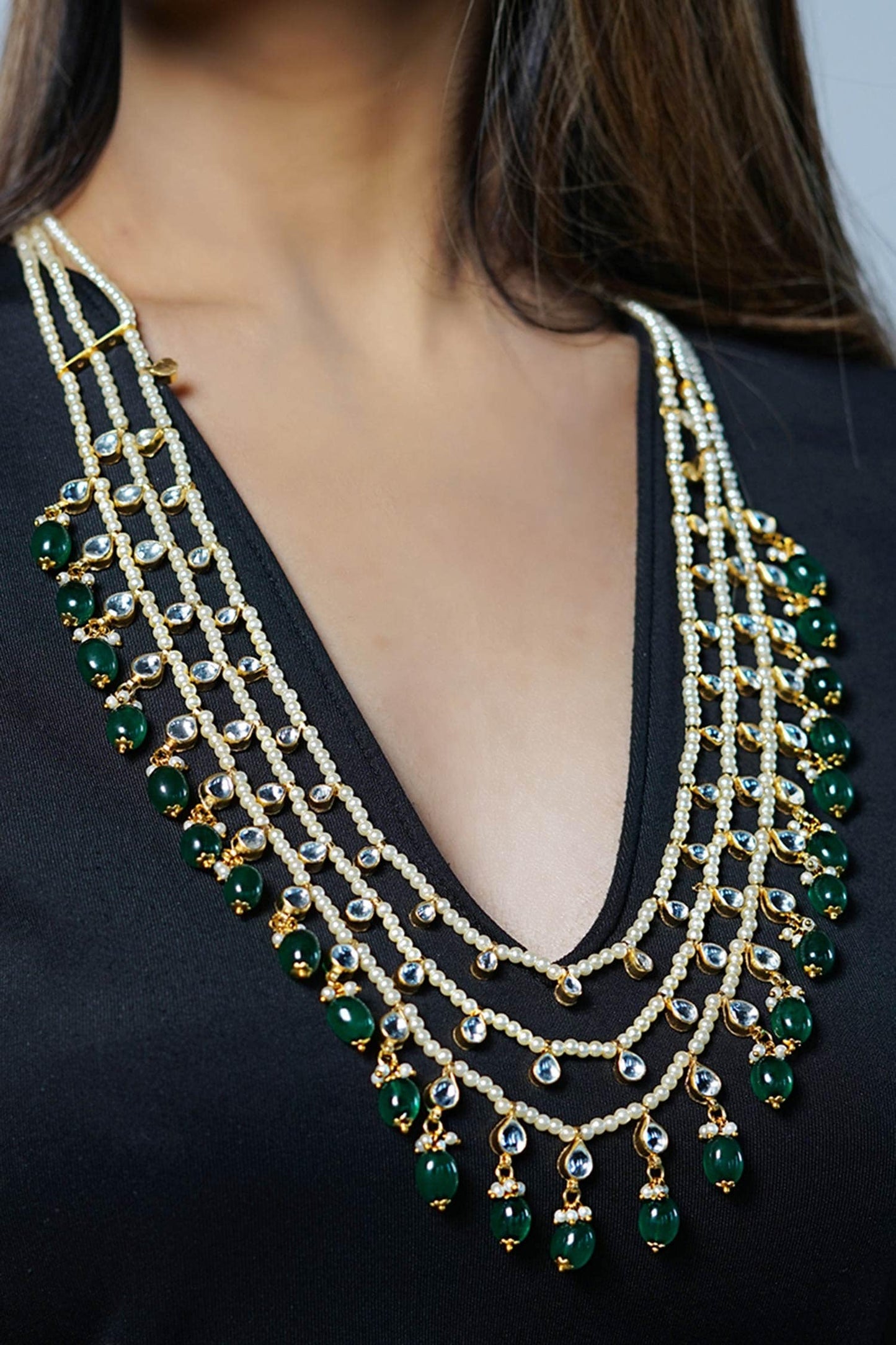 Kundan Layered Beaded Necklace 